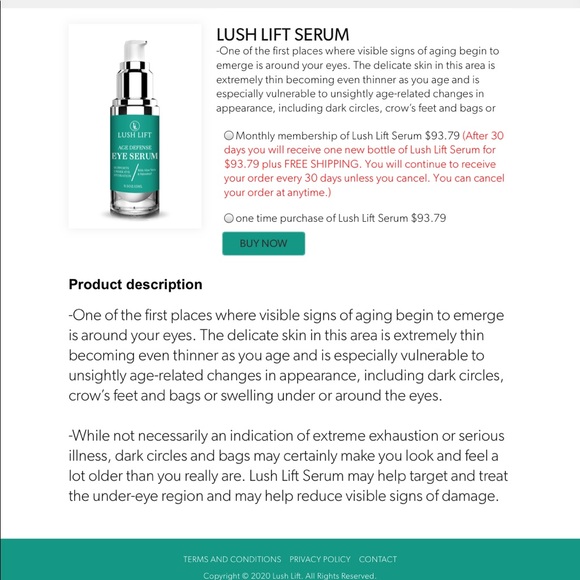 lush lift cream website